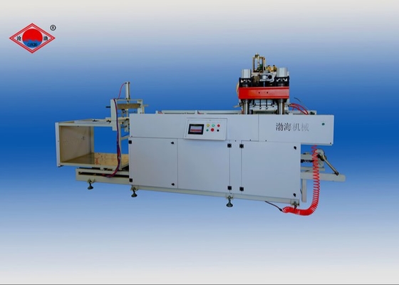 Semiautomatic Lunch Box Pla Blister Vacuum Forming Machine Three Station